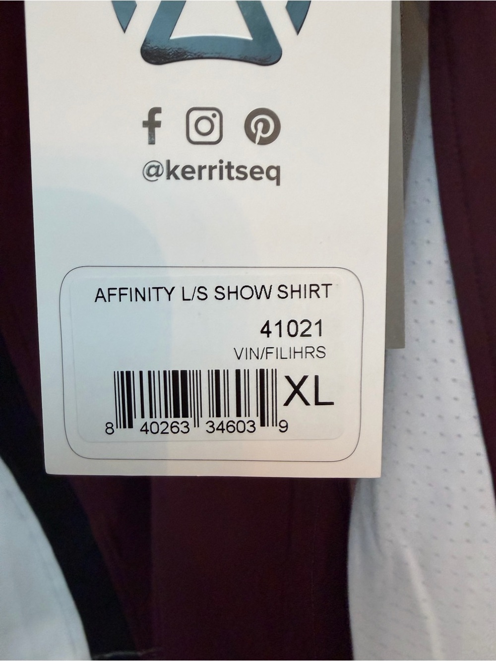NWT KERRITS AFFINITY LONG SLEEVE SHOW SHIRT VINEYARD AND FLORAL EQUESTRIAN SHIRT - Picture 2 of 6